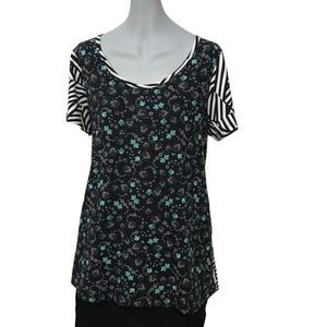 Lularoe Classic T Floral Geometric Mixed Print‎ Tee Shirt size medium